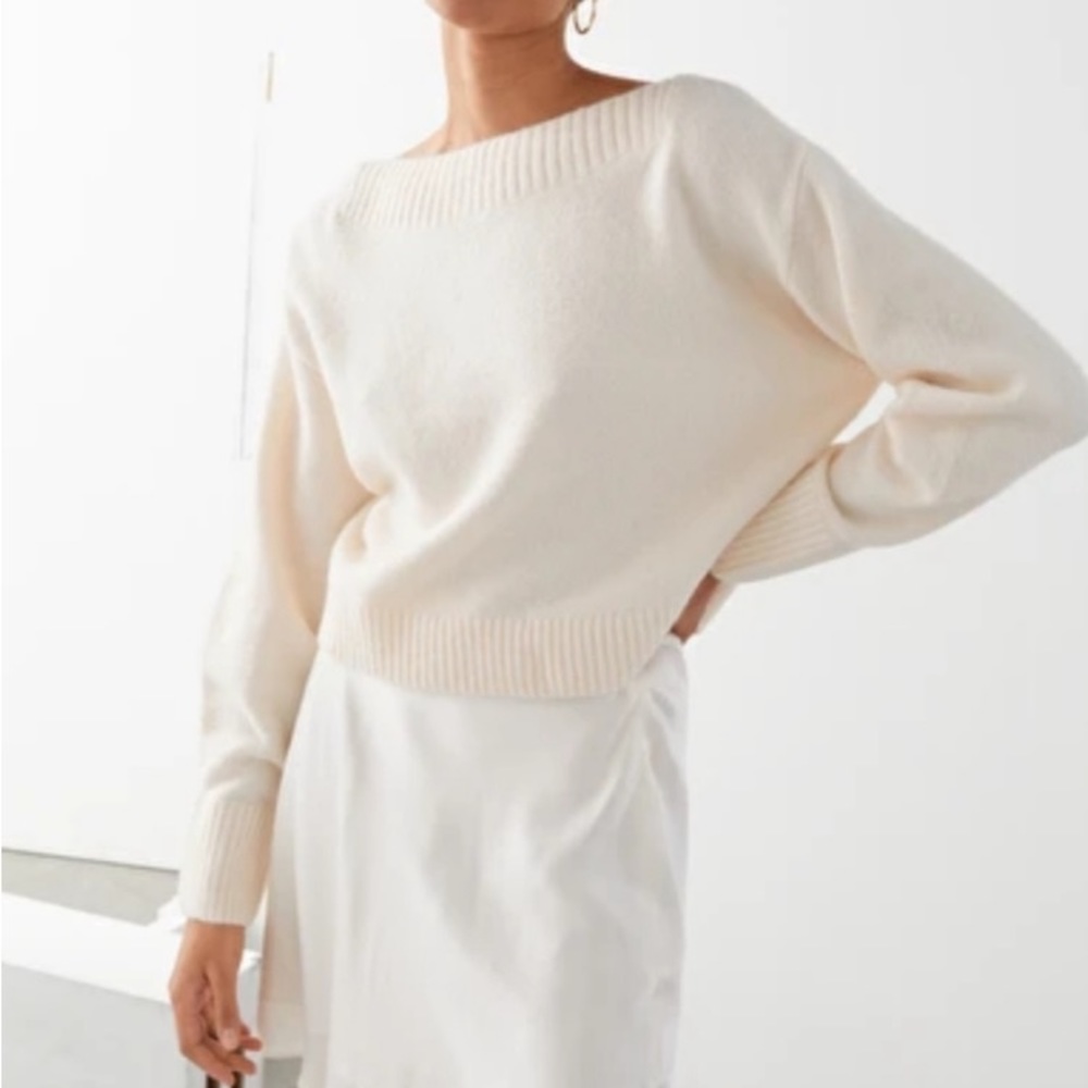 & Other Stories Boatneck Knit Sweater Size Large